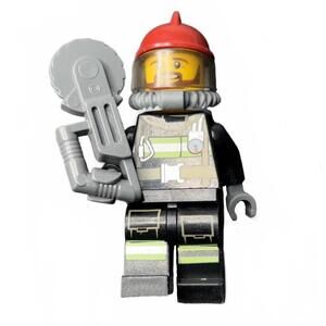 LEGO Firefighter Minifigure with Red Helmet and Equipment